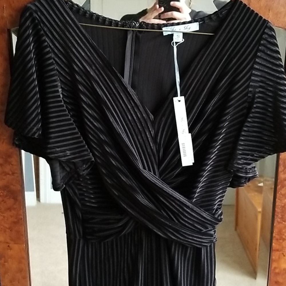 She and Sky velvet jumpsuit